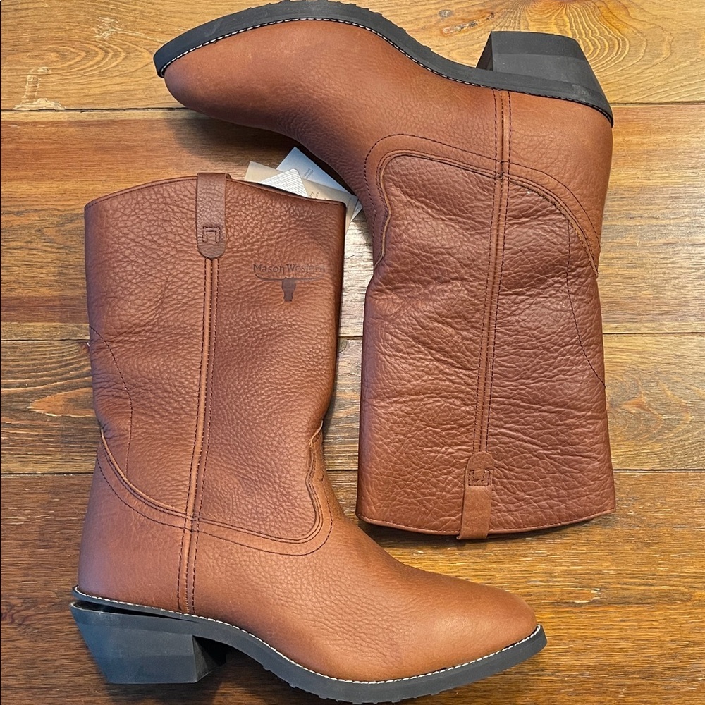 Mason Western | Cowboy Work Boots | Leather | Oil & Slip Resistant | 11.5 E Mens
